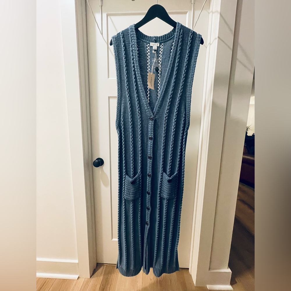 Sundance Full Length Blue Sweater Vest